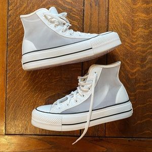White platform Converse lift High tops
